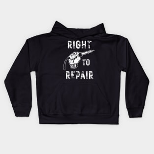 Right To Repair Fist and Soldering Iron Kids Hoodie